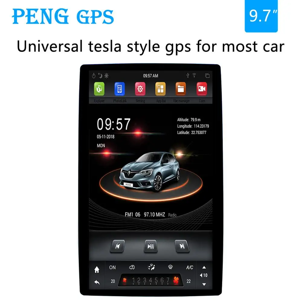 Универсальный автомобильный gps-радиоприемник в стиле Тесла 2 din без dvd-плеера