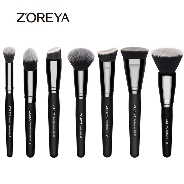 Makeup Brush Set ZOREYA 7 шт. Профессиональный набор кистей для макияжа Кисть для макияжа нейлоновая основа для волос Румяна Пудра Косметические Инструменты Pincel Maquiagem - Handle Color: Makeup Brush Set