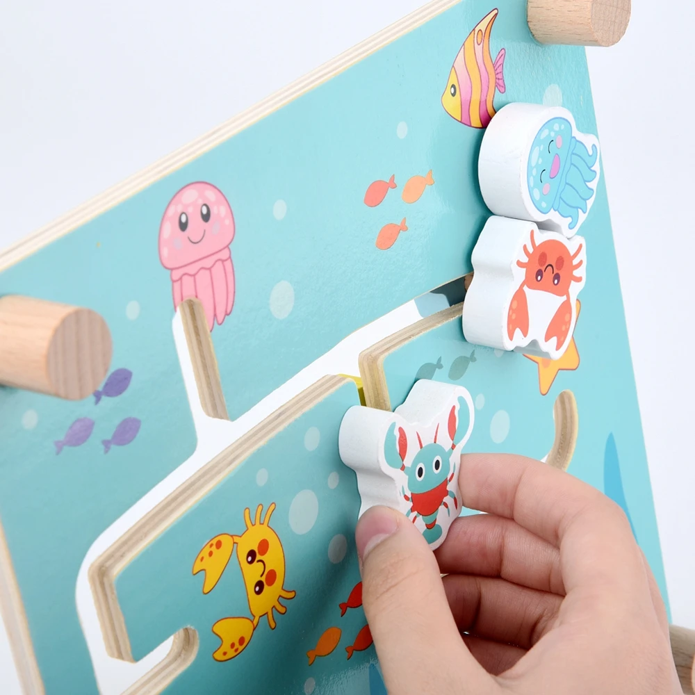 

Kids Toys Montessori Wooden Toys Maze Slide Puzzle Jigsaw Board Animal Digital Shape Match Early Educational Toys For Children