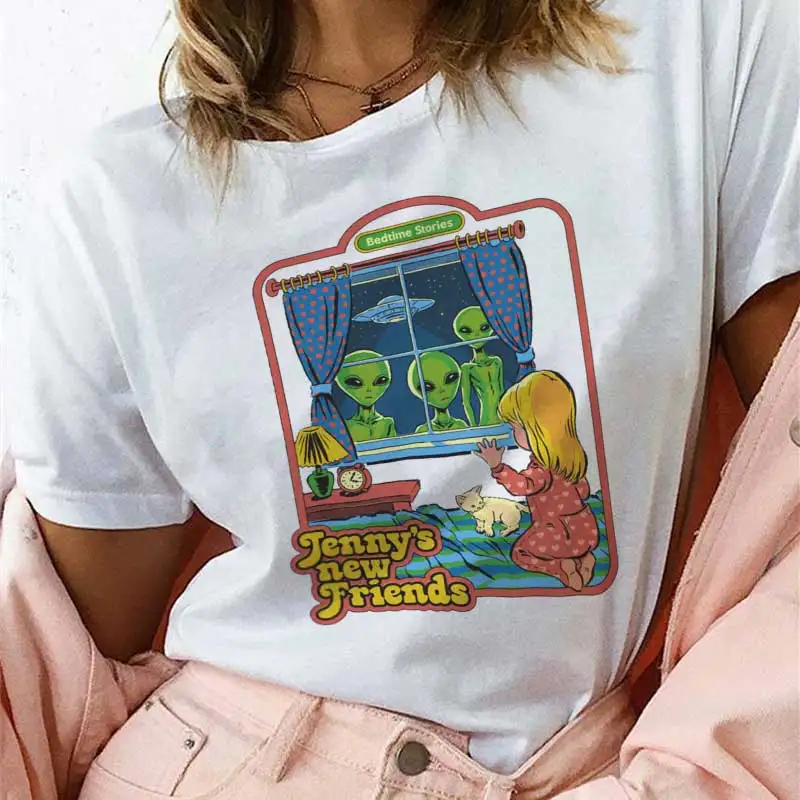 Харадзюку летняя уличная одежда Kawaii Jenny's New Friends женская футболка Корейская одежда 90s 80s Винтажная Футболка