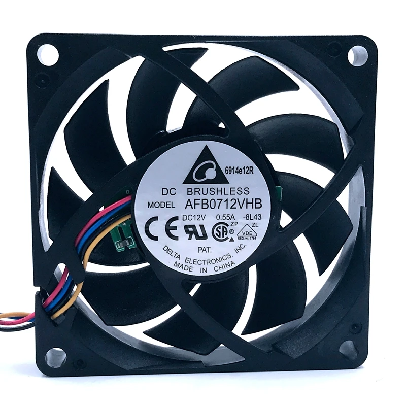 Новый Для delta AFB0712VHB DC12V 0.55A 45CFM 5200 об/мин ШИМ с датчиком контроля температуры