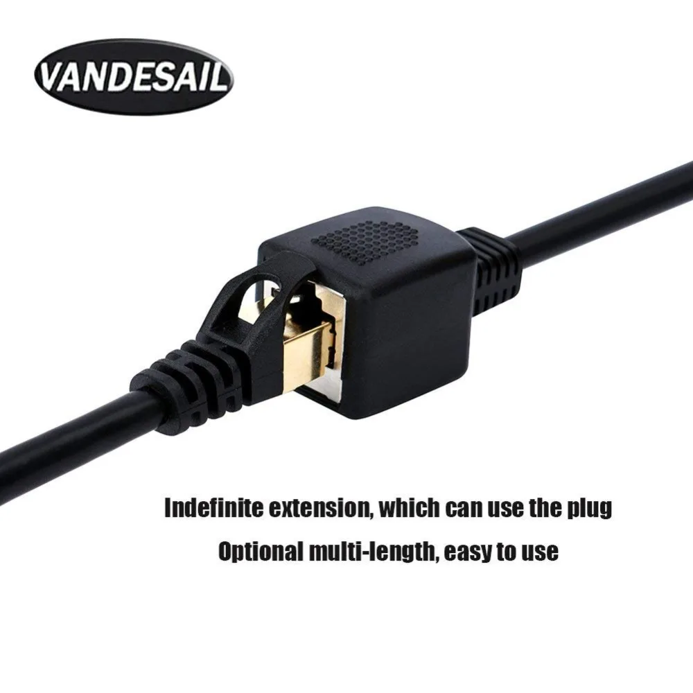 Ethernet удлинитель Vandesail CAT7 RJ45 мужчин и женщин экранированный LAN сетевой патч корд с