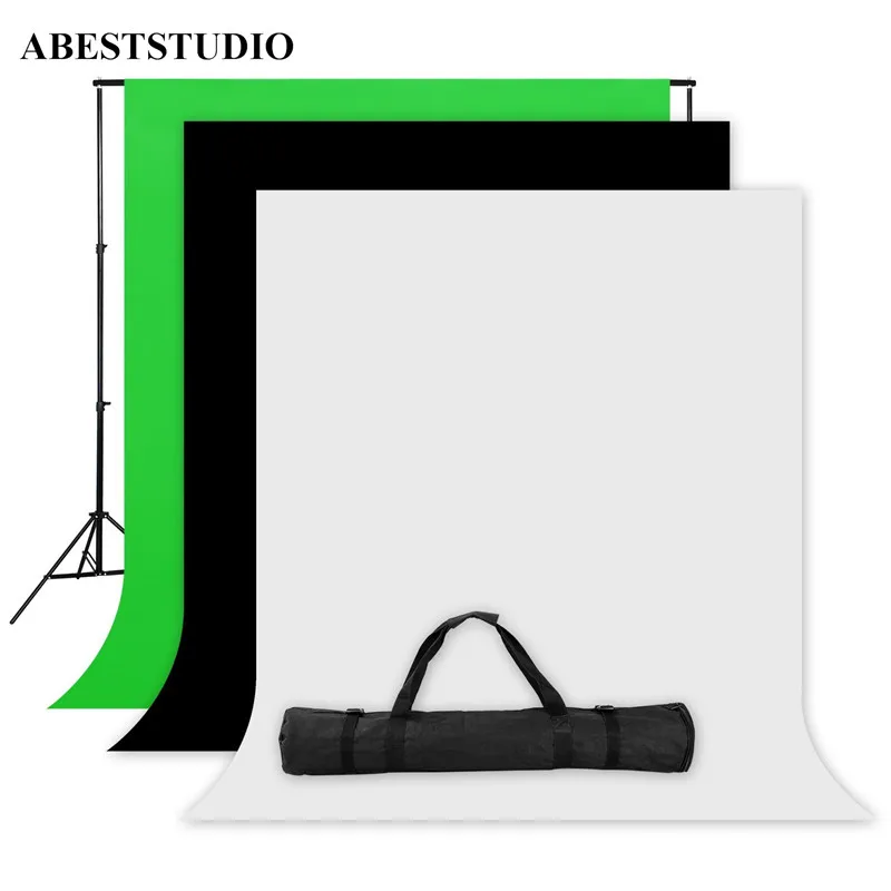 

Набор ABESTSTUDIO для студии Экран 1,6x3 м черный, белый цвет зеленый фон стенд комплект 1 x2M * 2m Фон для фотографий + 3x фон ткани