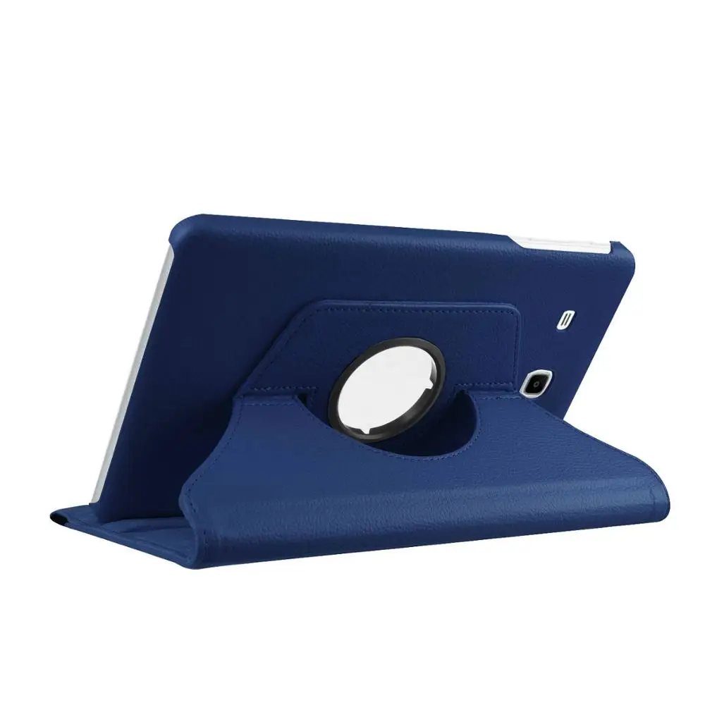 Dark Blue Кожаный смарт-чехол с поворотом на 360 градусов для samsung Galaxy Tab E 9,6 T560 T561 SM-T560 чехол для сна - Color: Dark Blue
