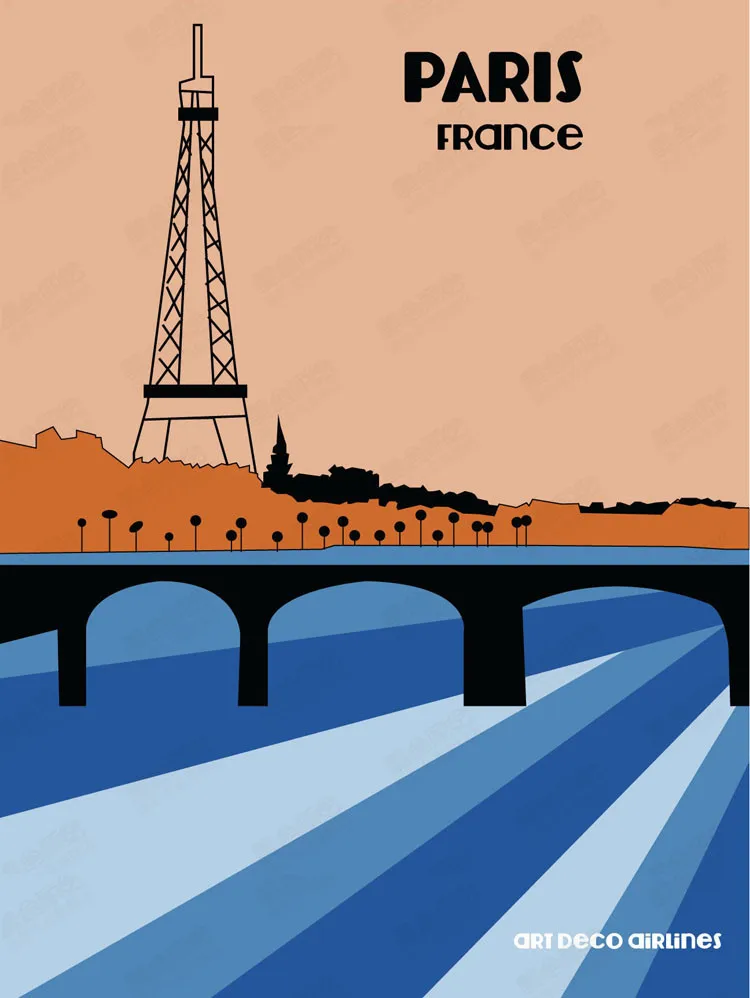 Al fe Эйфелева башня Париж Франция вид пейзаж винтажный Ретро декоративный плакат