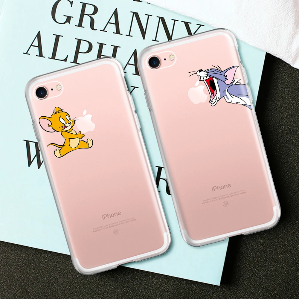 Пара чехол для телефона iPhone XR XS MAX X 7 8 6 S плюс милые животные Мягкий ТПУ Капа