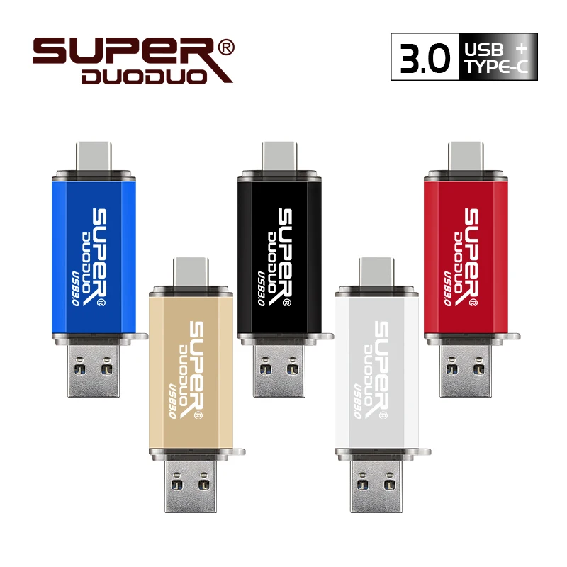 Высокоскоростной флеш-накопитель USB 3,0 OTG type C 64 Гб 128 ГБ Micro Usb накопитель 16 ГБ 32 ГБ USB флеш-накопитель для устройств type-C