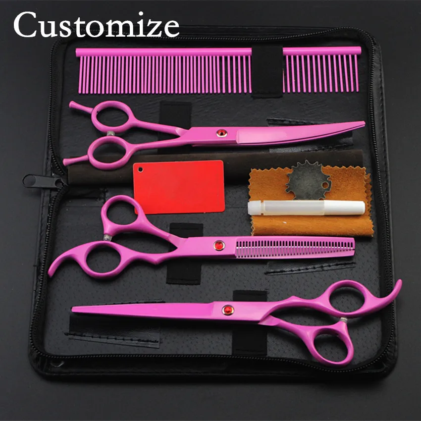 4 набора высококлассных японских розовых домашних животных 7 дюймов ножницы для