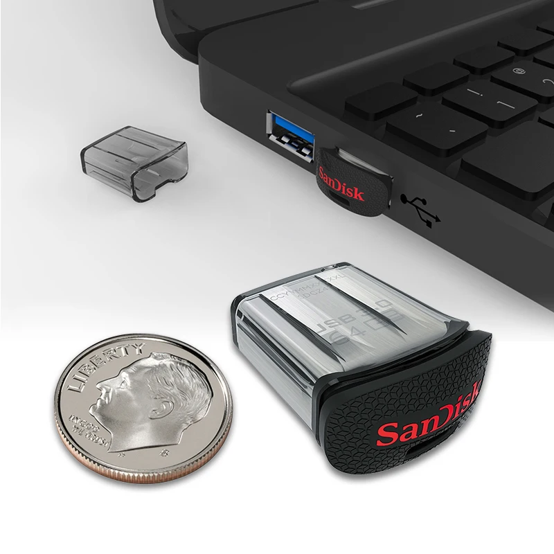 SanDisk Ultra Fit USB флэш накопитель 64 ГБ CZ43 16 мини 3 0 до 130 МБ/с. флешки высокое Скорость Stick