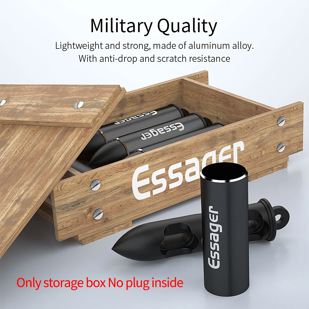 Essager портативный магнитный штекер адаптер металлический контейнер для хранения