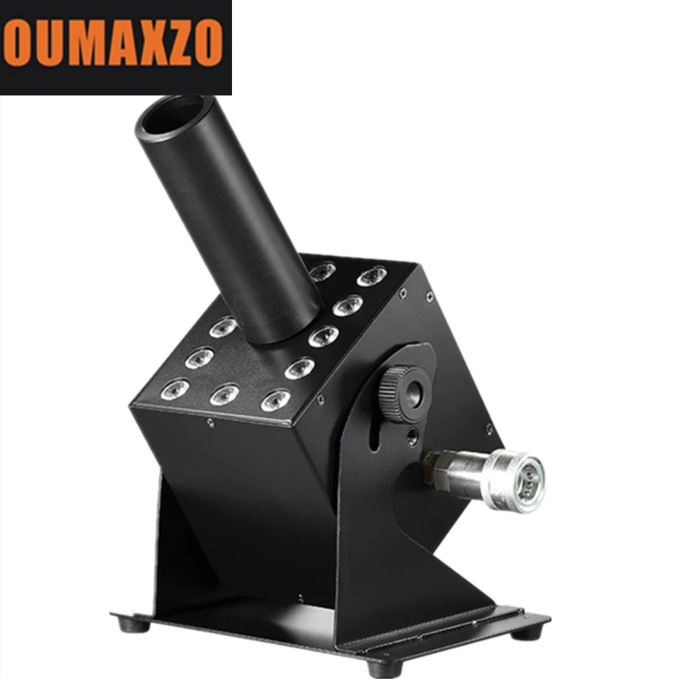 

LED CO2 Easy Adjustable Angle Cannon Machine Party DMX Control 12pcs RGB 3in1 Co2 jet Cryo 12x3W Full Color LED 5m Gas Hose