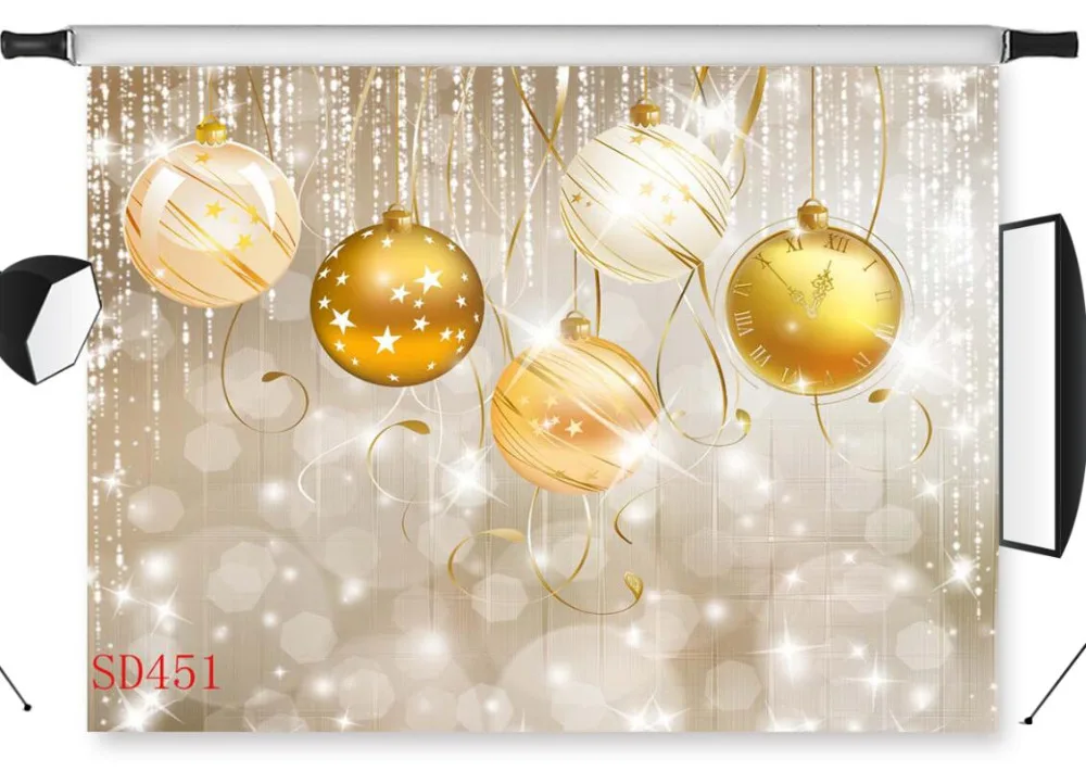 LB Рождественская виниловая Фотография реквизит для фона Рождественские шары со