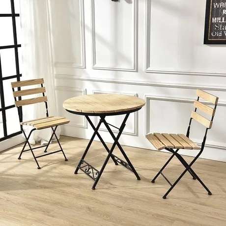 Garden Set Outdoor Furniture folding garden furniture patio muebles de jardin solid wood+iron 1 table+2 chairs set |