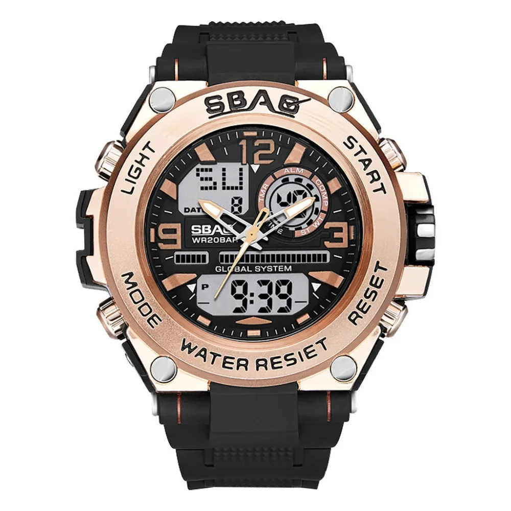 Часы наручные многофункциональные с большим циферблатом и двойным круглым