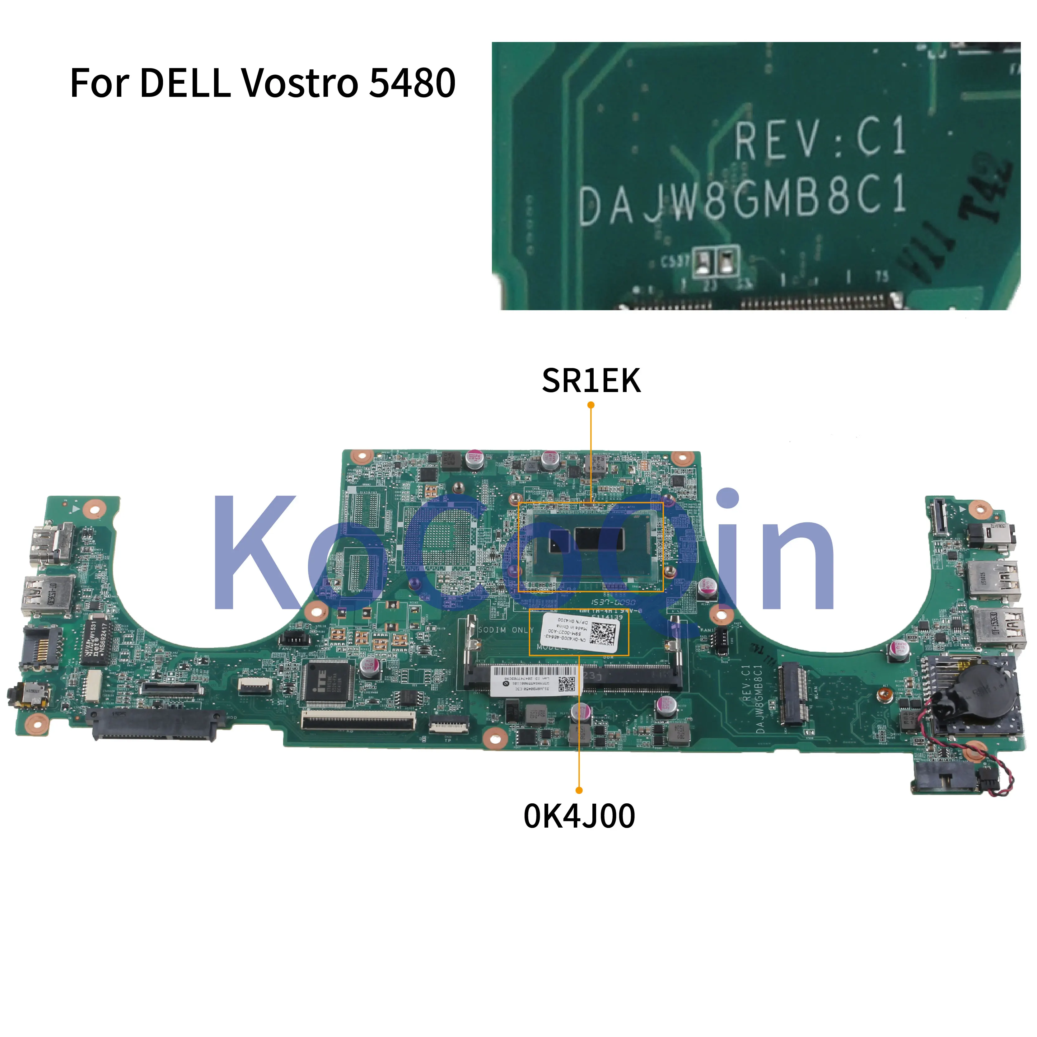KoCoQin материнская плата для ноутбука DELL Vostro 5480 V5480 Core I3 4005U SR1EK CN 0K4J00 DAJW8GMB8C1