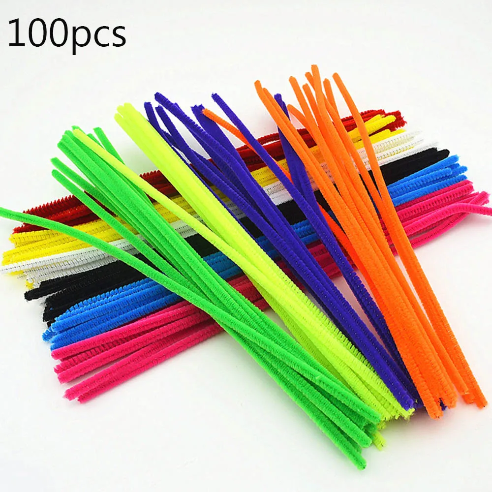 Colorful 100 штук спиральная труба шенилловая оплетка проволочная игрушка DIY художественное ремесло украшения креативные детские развивающие игрушки палочки - Цвет: Colorful