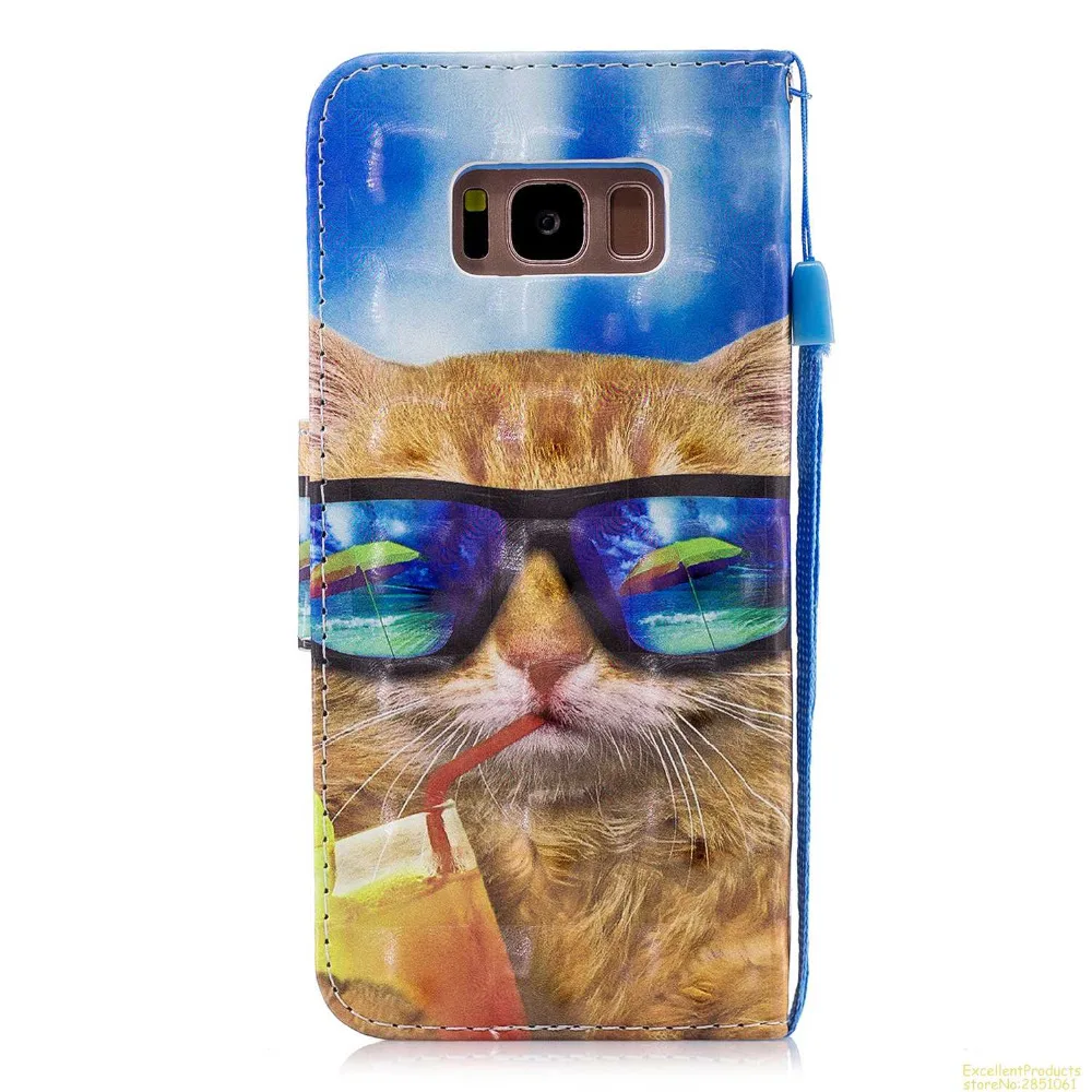 3D с серебряной фольгой кожаный бумажник чехол для телефона samsung Galaxy Note 8/S8/S8