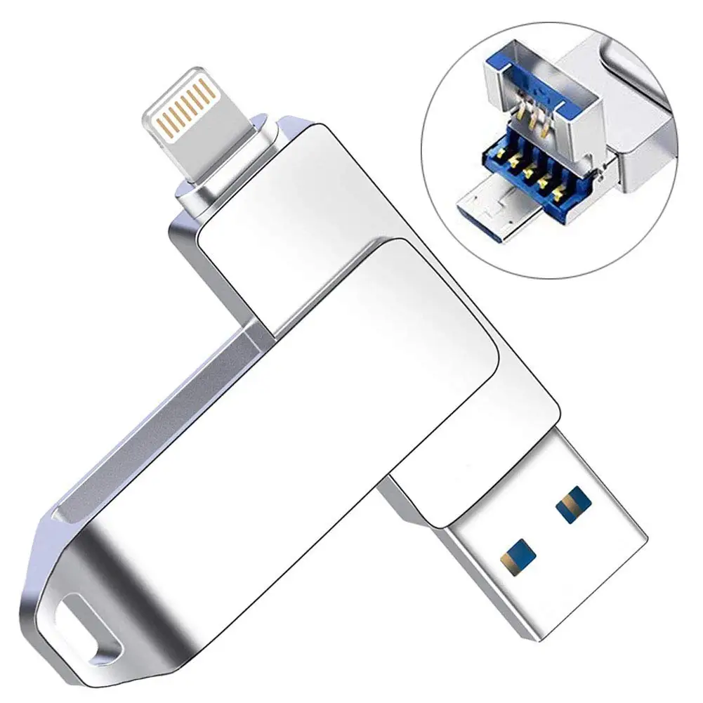 3 в 1 USB флеш-накопители для iPhone/Android 16G 32 GB 64 GB 128 GB USB флешка портативный флэш-накопитель Usb 3,0 внешний флэш-накопитель карта памяти