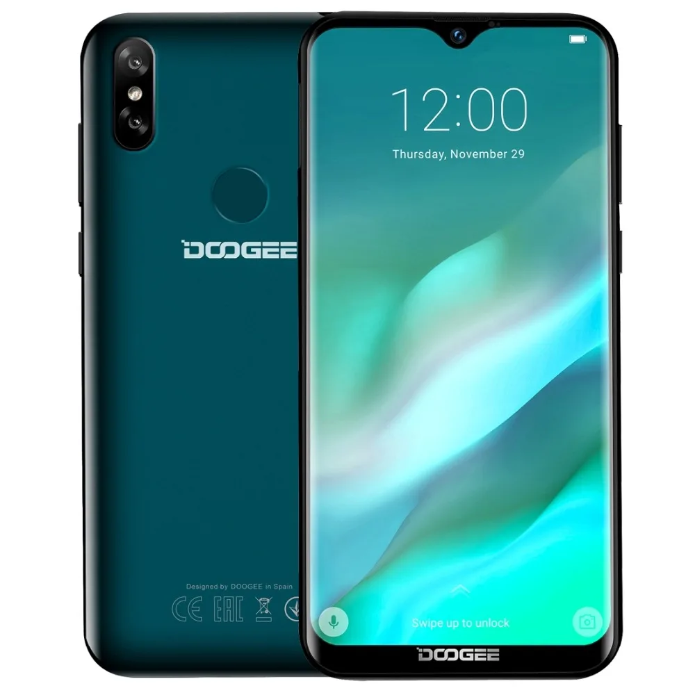 DOOGEE Y8 3 ГБ+ 32 ГБ четырехъядерный смартфон 6," экран капли воды две sim-карты 4G мобильный телефон Android 9,0 мобильный телефон