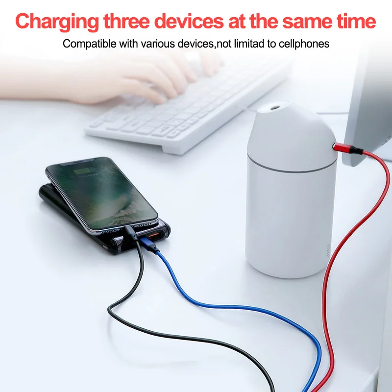 3 в 1 type-C Micro USB кабель для iPhone 8X7 6 6S USB Быстрая Зарядка Кабели шнур для samsung S9 S8 кабель для передачи данных для мобильного телефона