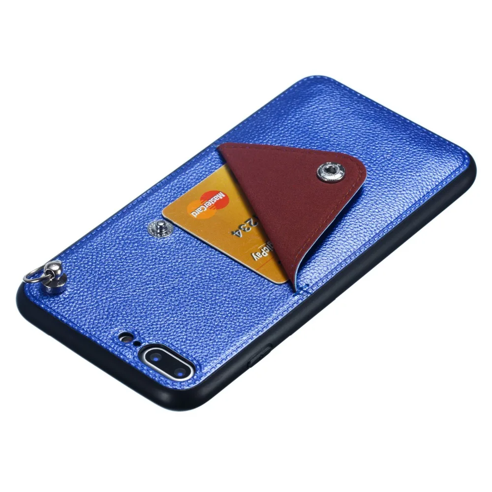 Icool Роскошный кожаный PU для iPhone 7 8 плюс задняя крышка Защитная Поддержка карт