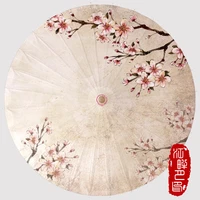classical retro pink plum blossom chinese handmade oil paper umbrella cosplay parasol decoration gift dance umbrella