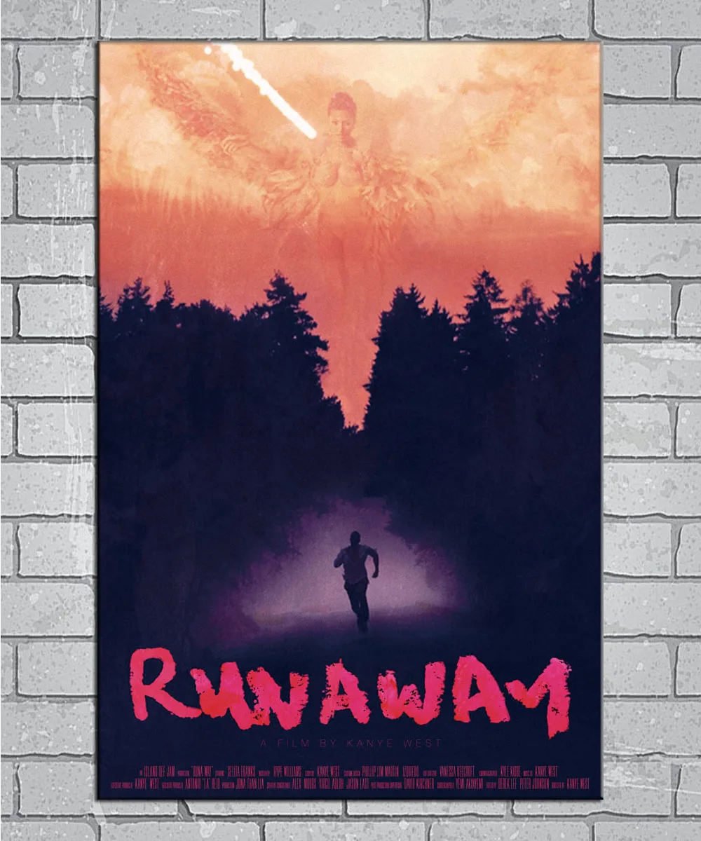 Поп Kanye West Runaway Tour Hip поп рэп музыка звезда свет холст на заказ постер 24x36 27x40 дюймов
