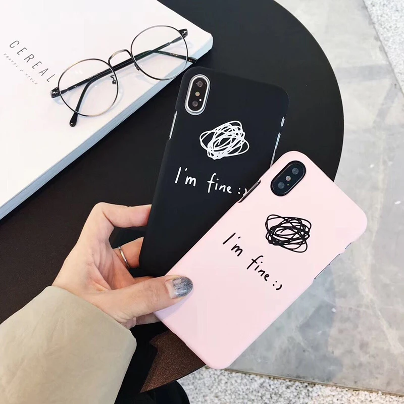 Чехол для телефона с абстрактным рисунком iphone X чехол надписью I'm Fine