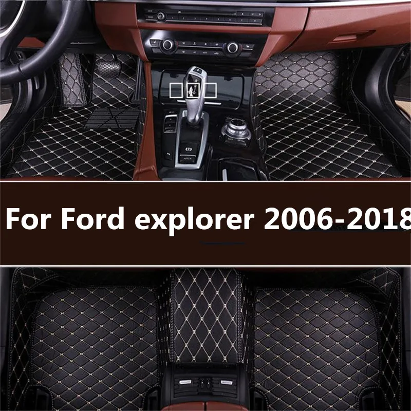 Кожаные автомобильные коврики в салон для Ford explorer 2006 2013 2014 2016 2017 2018
