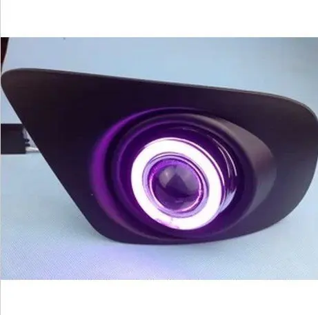 Дневные ходовые огни Osmrk drl с COB-технологией ангельских глаз и дополнительной противотуманной лампой с крышкой проекторной линзы для Fiat Freemont on.