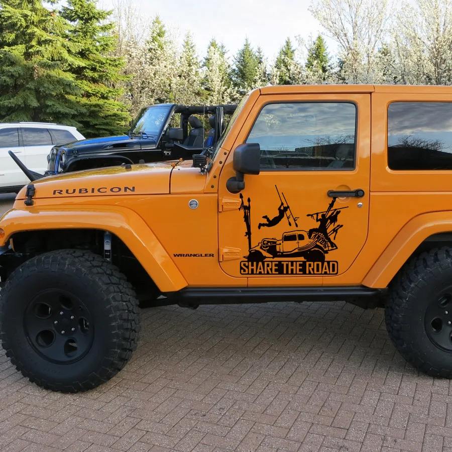 Для Jeep Wrangler Unlimited Rubicon автомобильные наклейки боковые двери Max Mad Share The Road Graphic