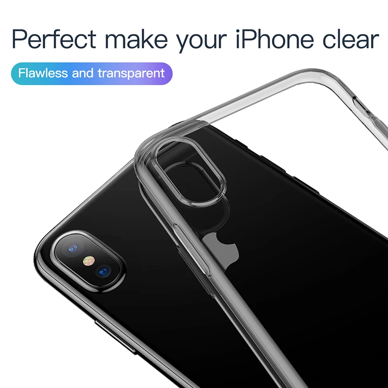 Ультратонкий Мягкий Прозрачный чехол Baseus для iPhone Xs Max XR ТПУ чехол-накладка с