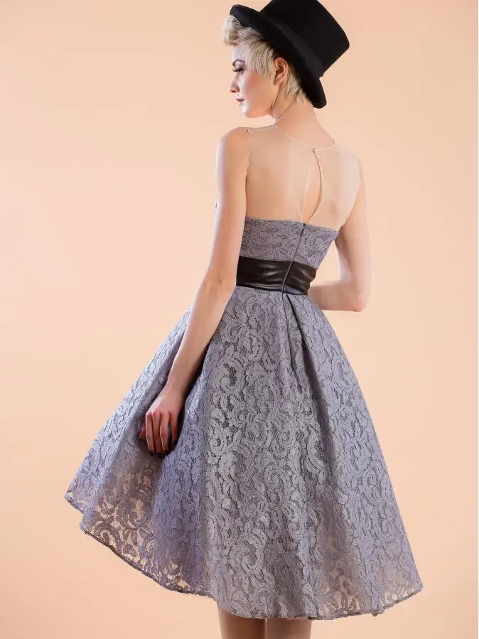 Модные женские Высокая Талия платье с фатиновой юбкой Кружево полный круг Новый