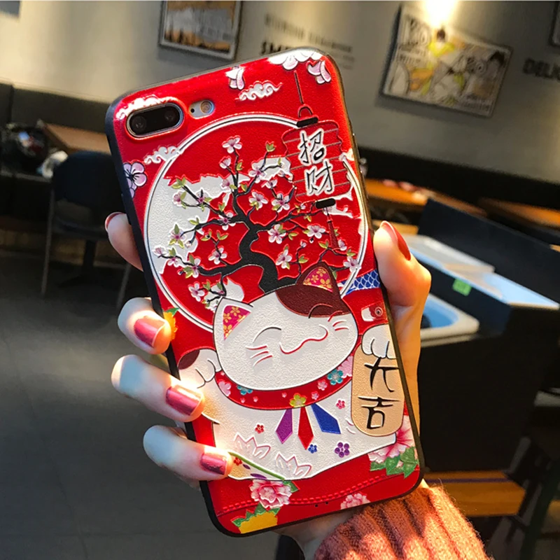 KaiNuEn luxury 3d cat tpu phone back etui coque cover case for iphone 8 plus 8plus silicone silicon cases For Apple iphone8plus |