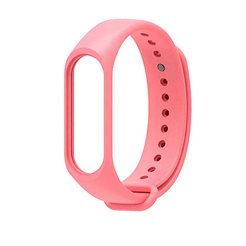 Браслет из нержавеющей стали ремешок для Mi Band 3 браслет высокого качества силиконовые браслеты на запястье Mi Band 3 ремешок умные аксессуары - Цвет: Розовый