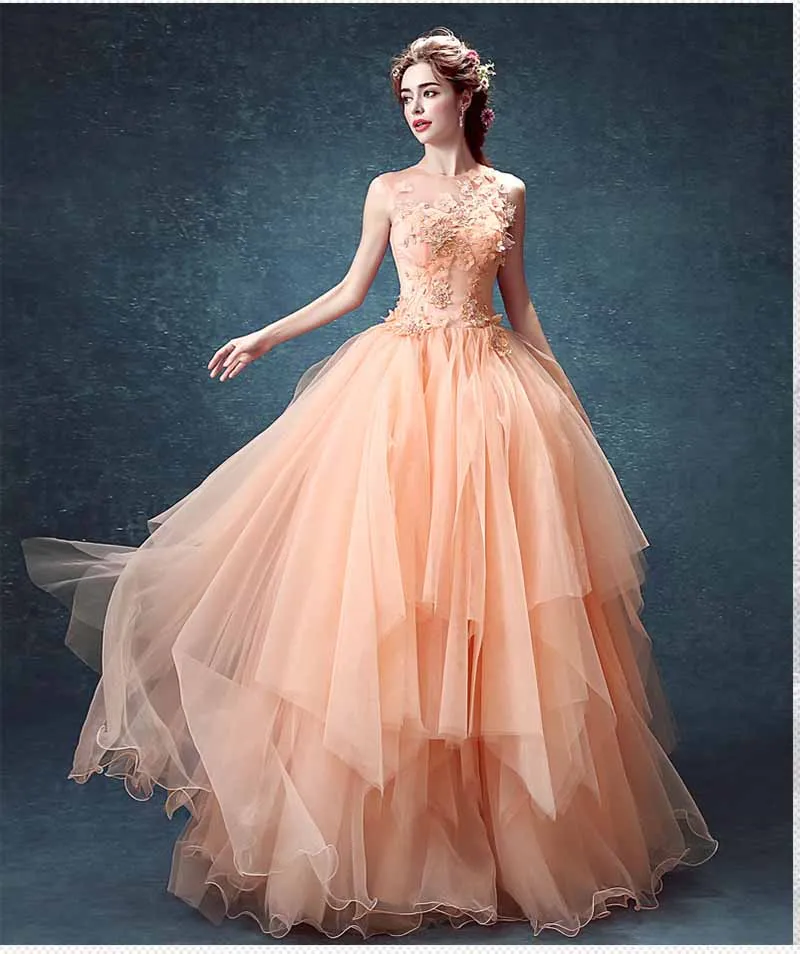 Многослойное бальное платье большого размера 5XL с вышивкой и кристаллами