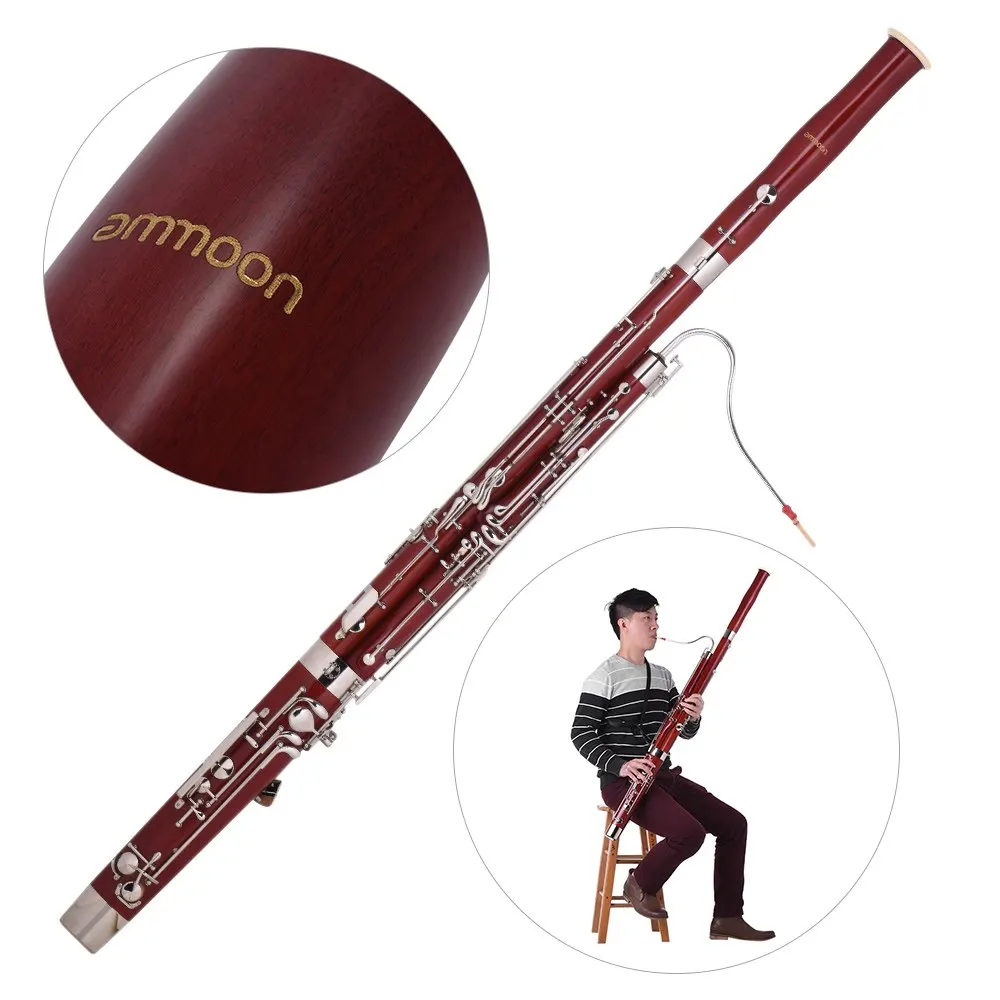 Ammoon Профессиональный C ключ Bassoon кленовый деревянный корпус Cupronickel ключи с