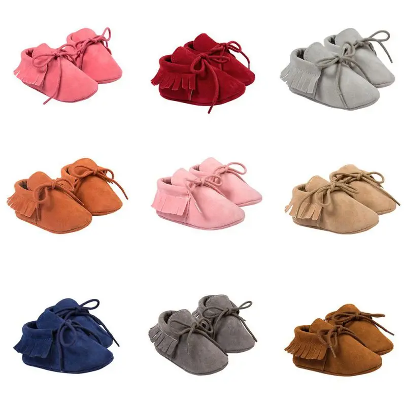 

Baby Girl Shoes PU Suede Leather Newborn Baby Boy Shoes Toddler Shoes Moccs Fringe Soft Soled Non-slip Footwear First Walkers