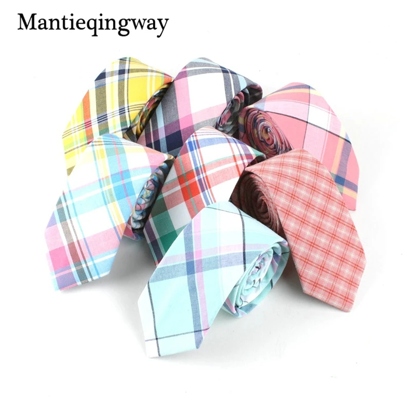 Mantieqingway повседневные клетчатые галстуки с принтом для мужчин хлопковые