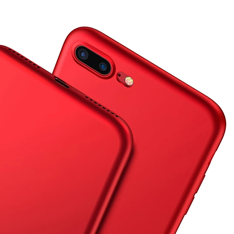 Ультра тонкий телефон чехлы для Apple iPhone 7 Чехол Китай красный ТПУ мягкий чехол Plus 6