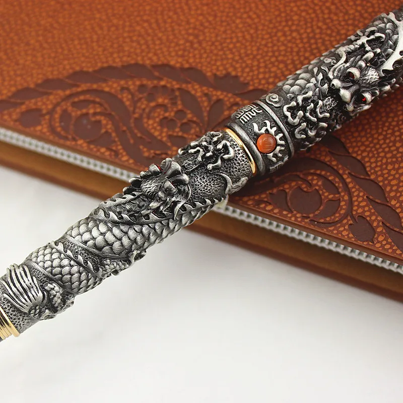 JinHao ювелирное изделие с двойным драконом роскошная перьевая ручка винтажная
