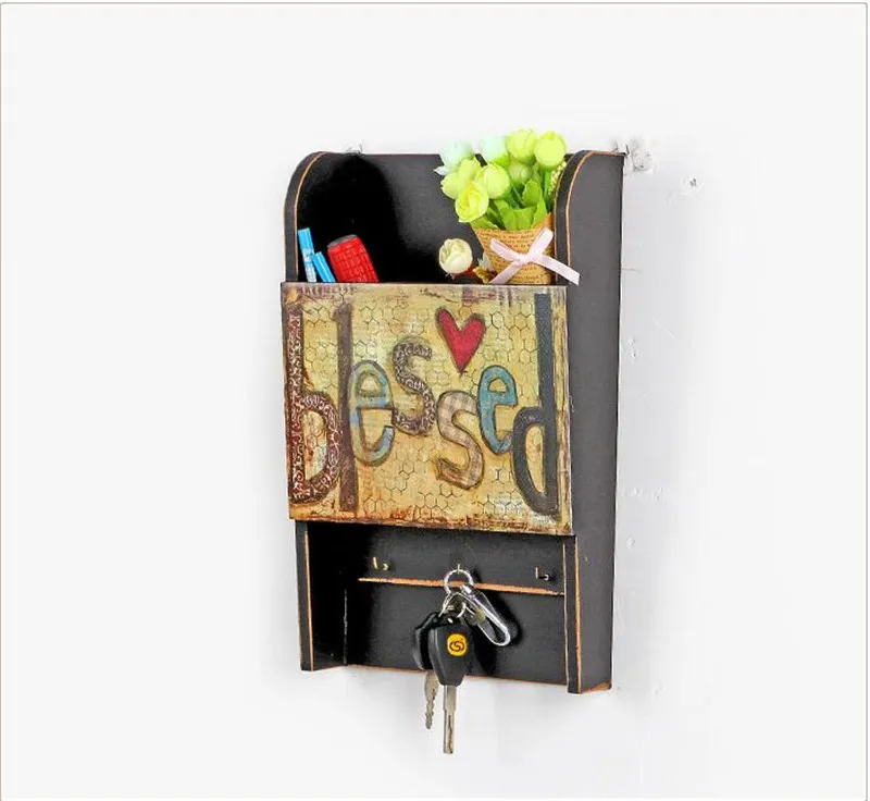 Деревянный многофункциональный буквенный ящик настенная вешалка цветок для