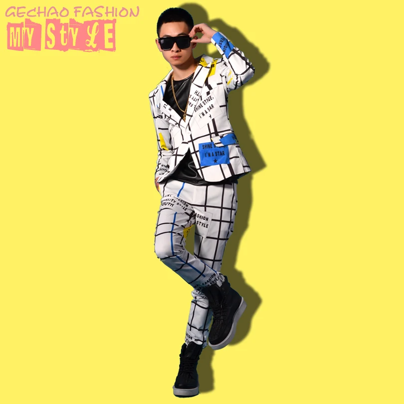 

M-6XL!!Bar singer line visual suit set stage performance bar singer DJDS party dress.