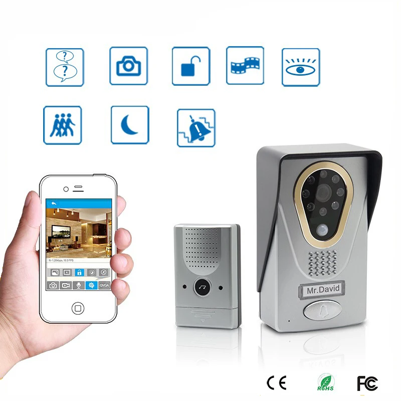 Домофон IP беспроводной дверной звонок видеокамера Wi-Fi видео-телефон двери