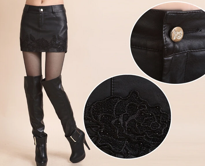 Новая модная сексуальная кожаная юбка-сапоги короткая юбка-брюки из ПУ кожи |