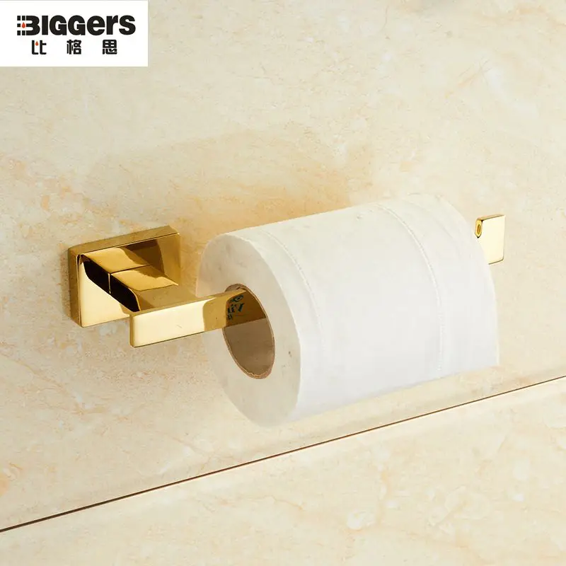 

Free shipping,Luxury Gold Stainless Steel Toilet Paper Holder America style black color bathroom paper holder tissue roll holder