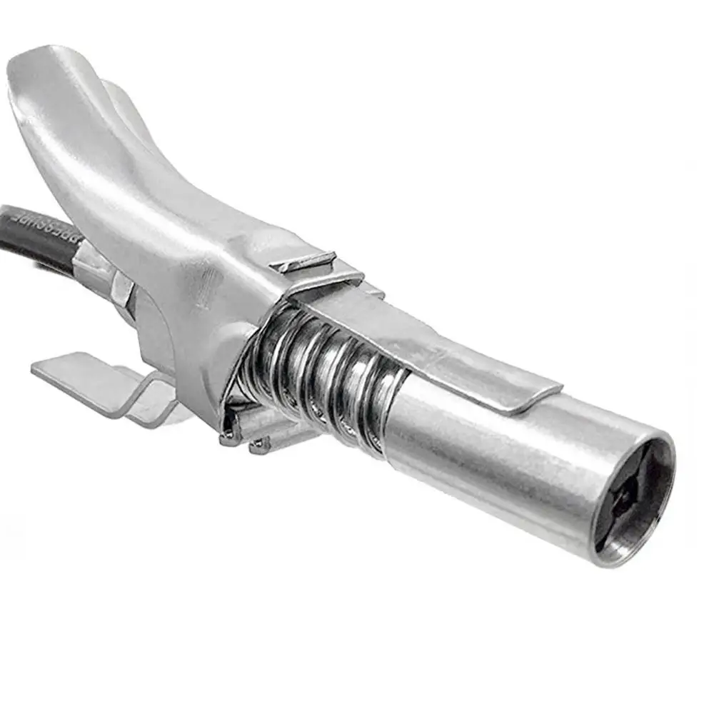 

Heavy-Duty Quick Release Grease Gun Coupler onto Zerk Fittings, 10,000 PSI 1/8" NPT Self-Locking Press Easy to Push