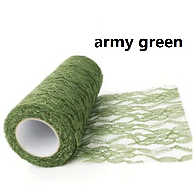 army green 15 см* 10 ярдов кружева тюль рулон катушки ткань ленты катушки юбка пачка Ткань DIY ремесло вечерние свадебные украшения стола - Цвет: army green