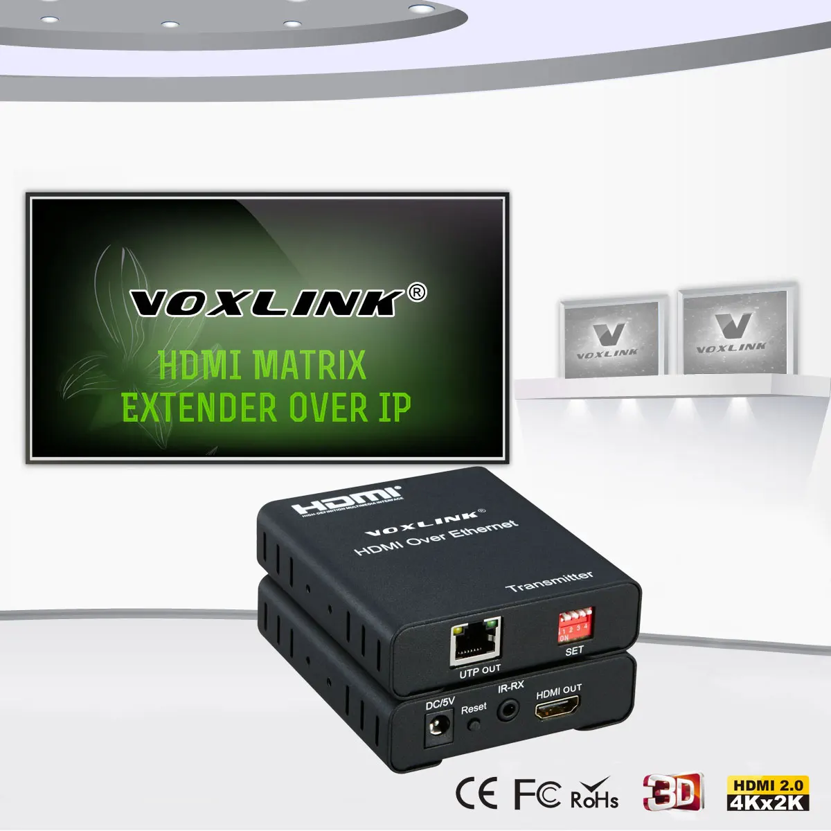 VOXLINK 1080P HDMI матрица Extender 120 м по TCP/IP Cat5e/6 Ethernet кабель передатчик/приемник с ИК|hdmi