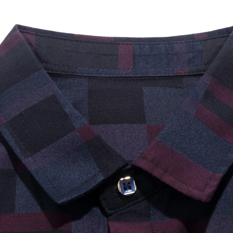 2019 брендовая Повседневная клетчатая Роскошная приталенная Мужская рубашка с